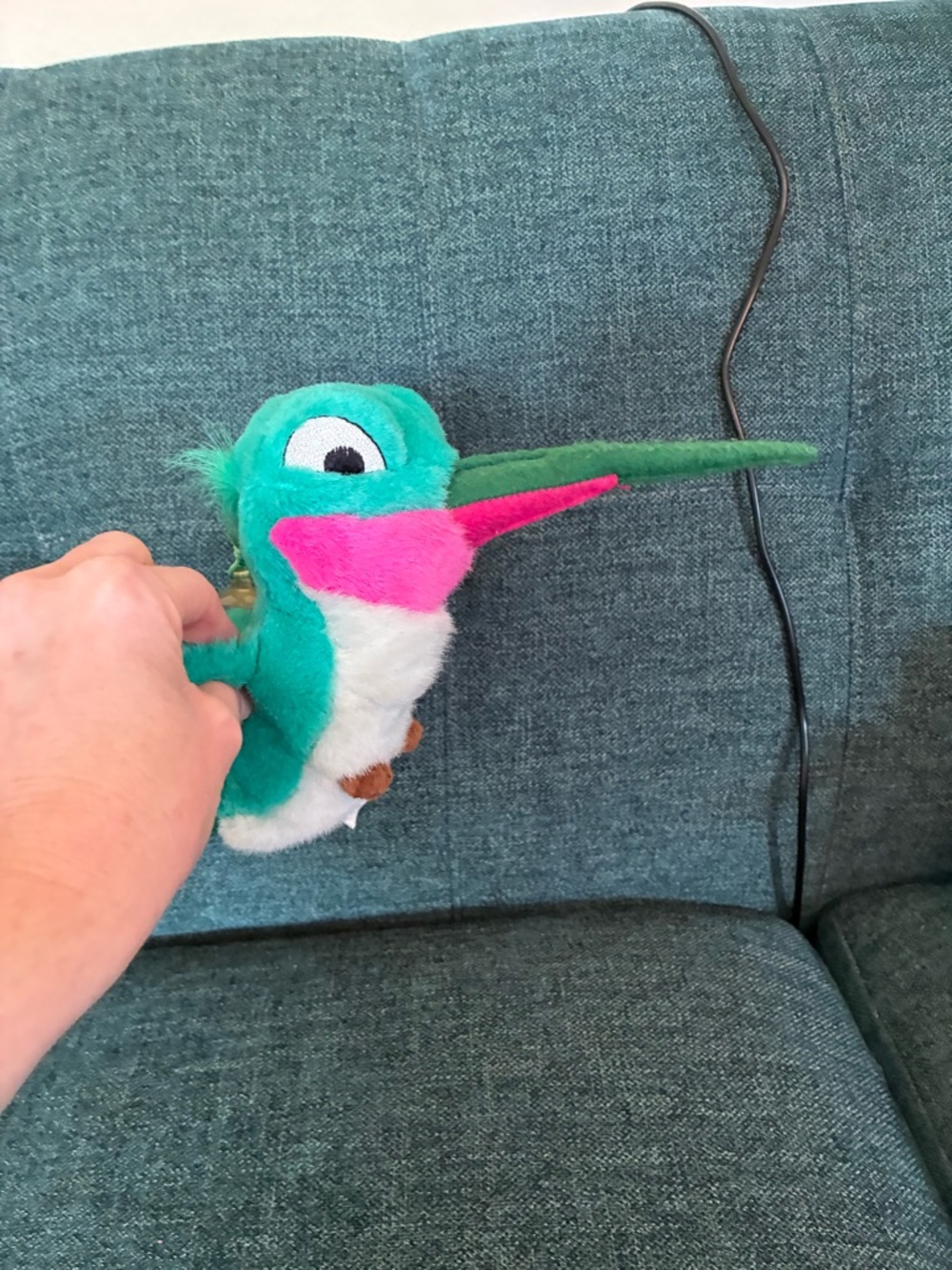 Disney Store Teal Flit Plush Bird Ornament